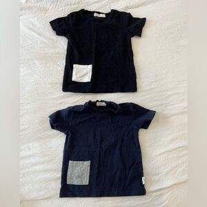 Miles the Label Boys’ Black and Navy T-Shirts (set of 2) with Pocket 9 mo